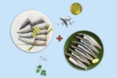 Combo: (480g Premium Sardine Cleaned with Partial Head + 480g Mackerel/Ayala Whole Cleaned)