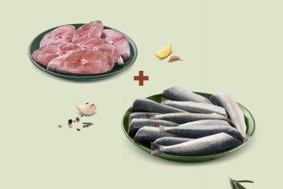 Combo: (Kerala Sardine/Mathi Whole Cleaned 480g + Seer Fish/Neymeen (2kg to 5kg) Steaks 400g)