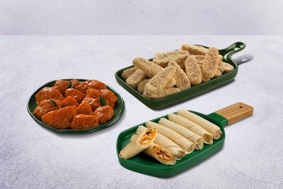 Party Starter: (220g Schezwan Chicken Spring Roll + 360g Chicken Chilli Garlic Fingers + 350g Chicken 65)