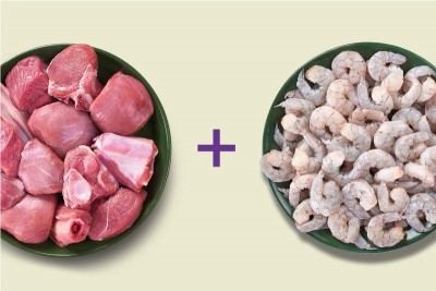 Combo: (Premium Goat Curry Cut 1 Pack  + Peeled and Deveined Prawn 1 Pack)