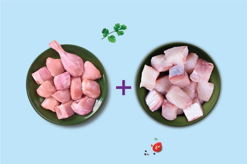 Combo (1kg Premium Chicken Skinless Curry Cut + 500g Cobia / Motha
