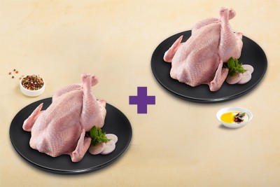 Special Pack: Premium Tender and Antibiotic-residue-free Chicken - With Skin Whole Uncut (Pack of 2)