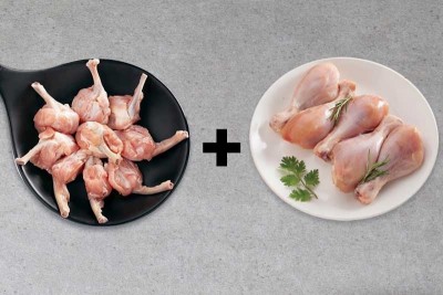 Combo: ( Premium Antibiotic-residue-free Chicken Drumsticks Skinless (pack of 6)+ 400g Premium Antibiotic-residue-free Chicken Lollipop)
