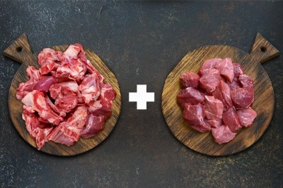 Combo: (1kg Red Meat Boneless Curry Cut PK + 1kg Red Meat Curry Cut Bone in PK )